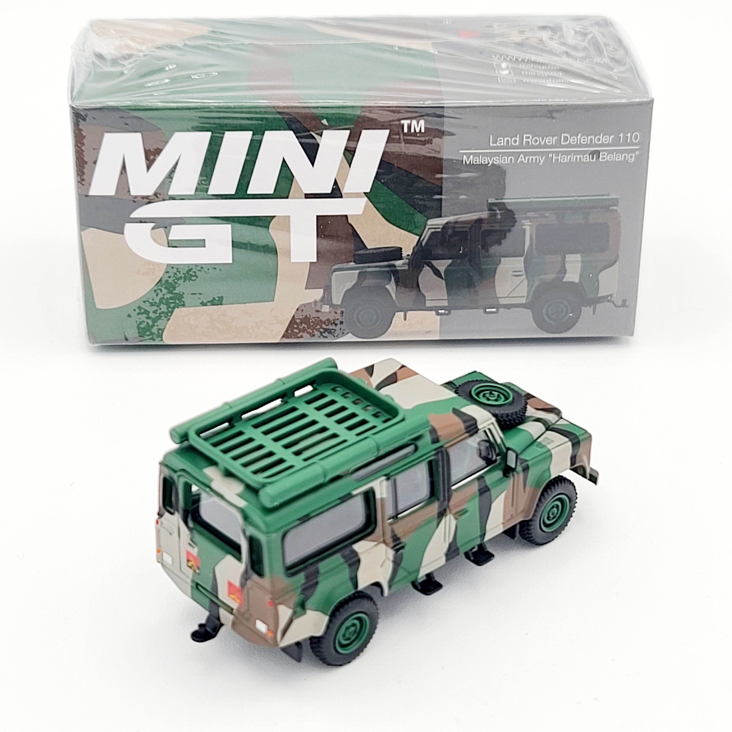 Mini GT Land Rover Defender 110 - 1:64, Malaysian Army "Harimau Belang" (2021 Limited Edition)
